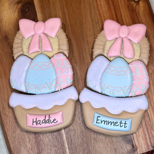 Personalized Easter Basket Cookie Set in Gift Box